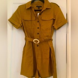 NWT Banana Republic khaki linen romper. Easy, breezy safari chic. Small petite.